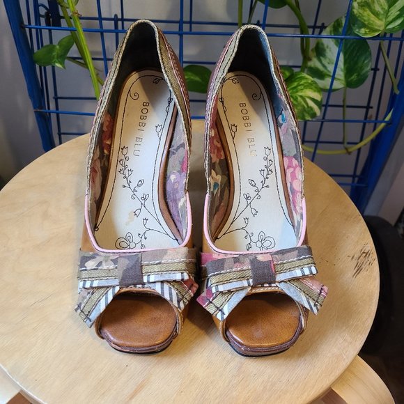 Cute mix media heel for sping - Picture 1 of 2